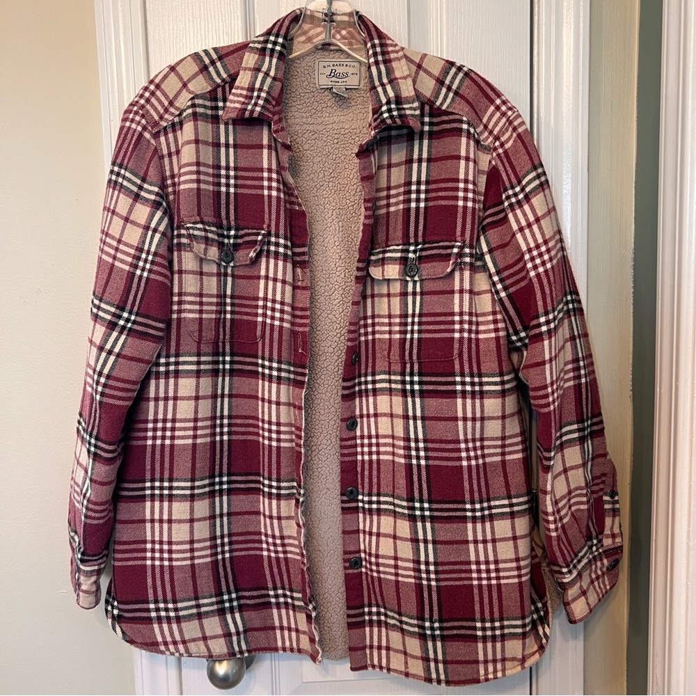 G.H. Bass & CO Women's Sherpa Lined Flannel Shirt Jacket